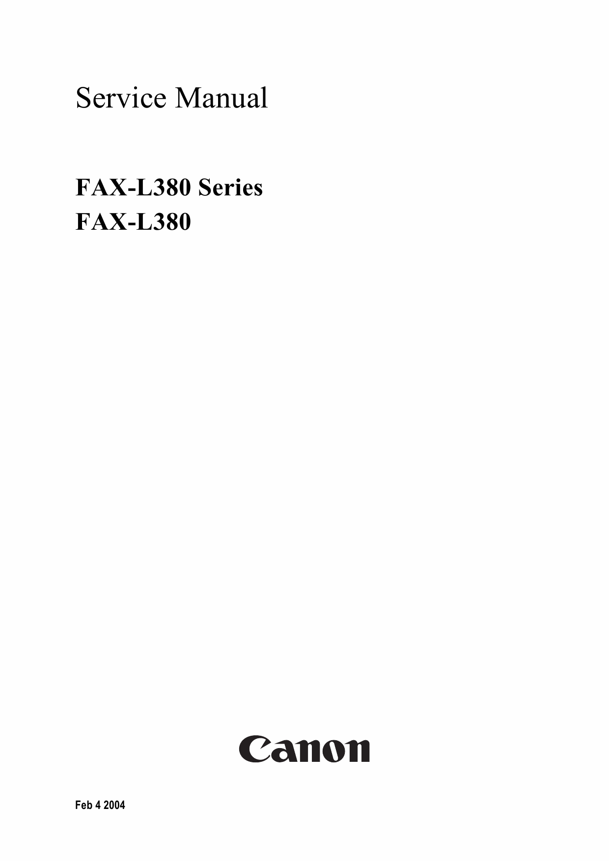 Canon FAX L380 Parts and Service Manual-1
